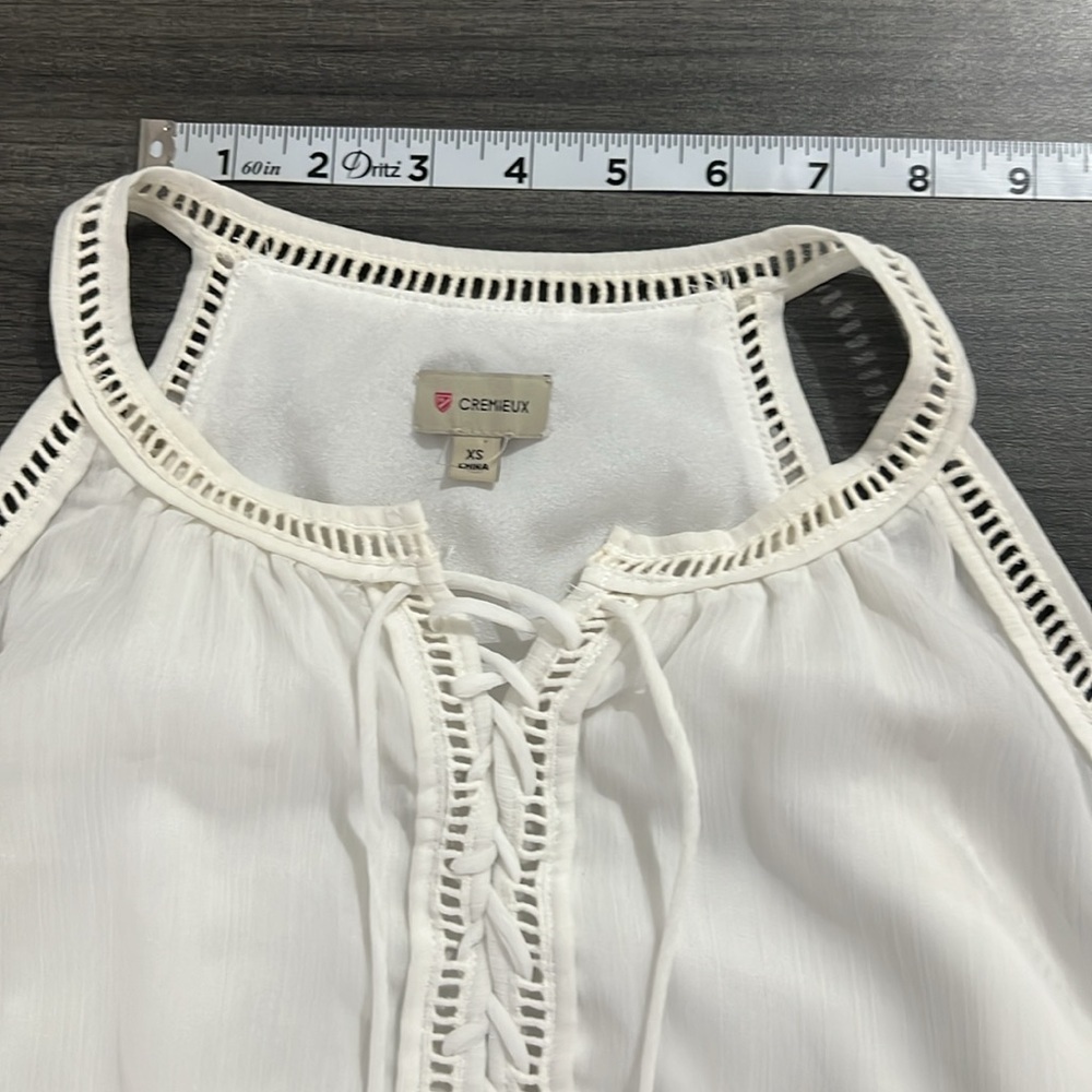 CREMIEUX women’s size XS White Summer Rank Top - Picture 7 of 9